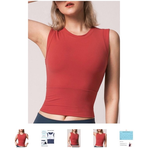 AS ROSE RICH Workout Top. ( Color : Rust) - Picture 8 of 12